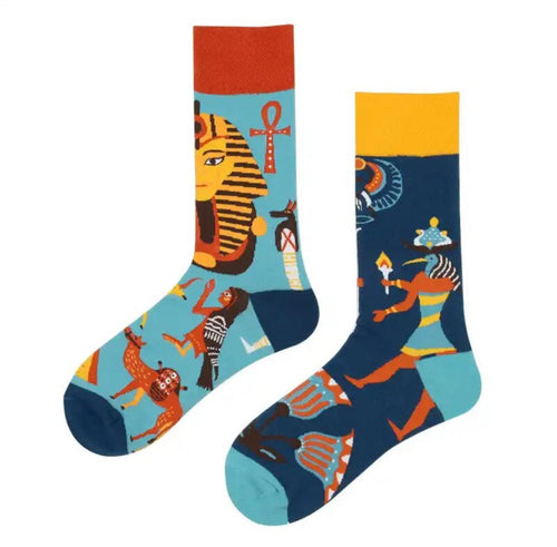 Ancient Egypt Odd Paired Crazy Socks - Crazy Sock Thursdays
