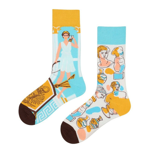 Ancient Greece Odd Pair Socks - Crazy Sock Thursdays