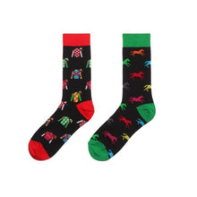 Load image into Gallery viewer, At the Races Odd Paired Crazy Socks - Crazy Sock Thursdays
