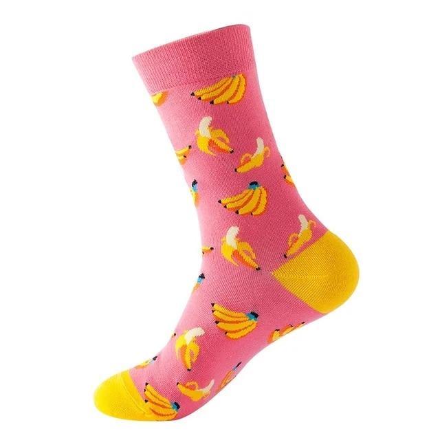 Banana Pink Crazy Socks - Crazy Sock Thursdays
