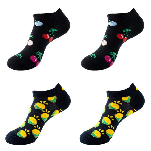 Berry Fruity Unisex Ankle Sock Set (4 Pairs) - Crazy Sock Thursdays