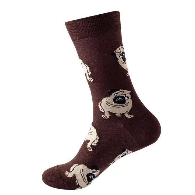 Brown Pug Crazy Socks - Crazy Sock Thursdays