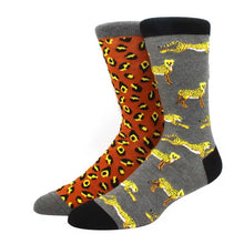 Load image into Gallery viewer, Cheetah Print Odd Paired Crazy Socks - Crazy Sock Thursdays
