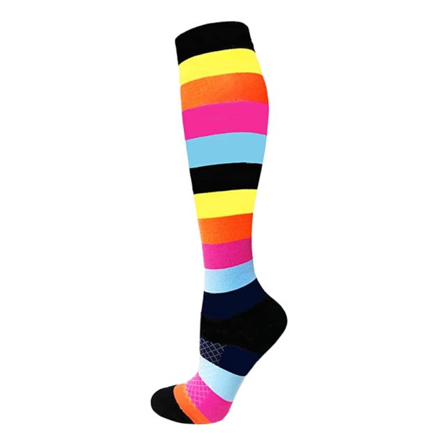 Coloured Stripes High Crazy Socks - Crazy Sock Thursdays