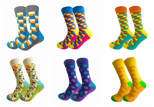Cool Patterns 6 Pair Premium Sock Sets - Crazy Sock Thursdays