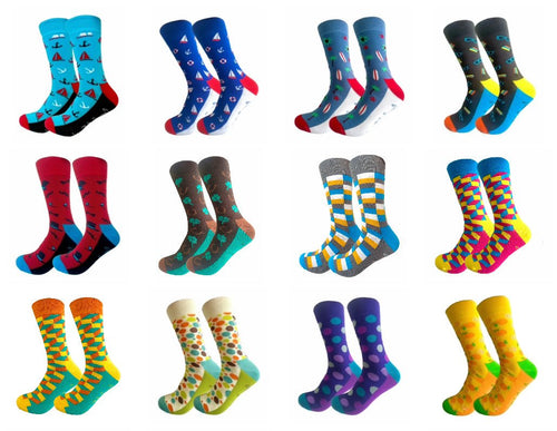 Fun 12 Pair Premium Sock Set - Crazy Sock Thursdays