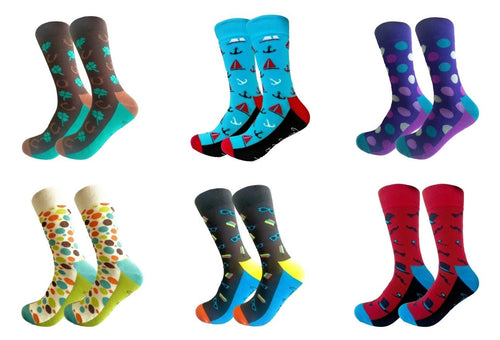 Mixed 6 Pair Premium Sock Set - Crazy Sock Thursdays