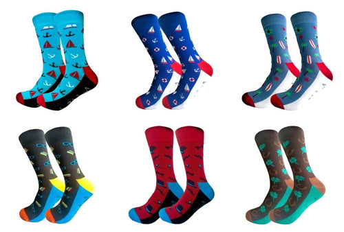 Multicolour 6 Pair Premium Sock Set - Crazy Sock Thursdays