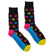 Lade das Bild in den Galerie-Viewer, Paw Prints Puppy Lovers Crazy Socks - Crazy Sock Thursdays
