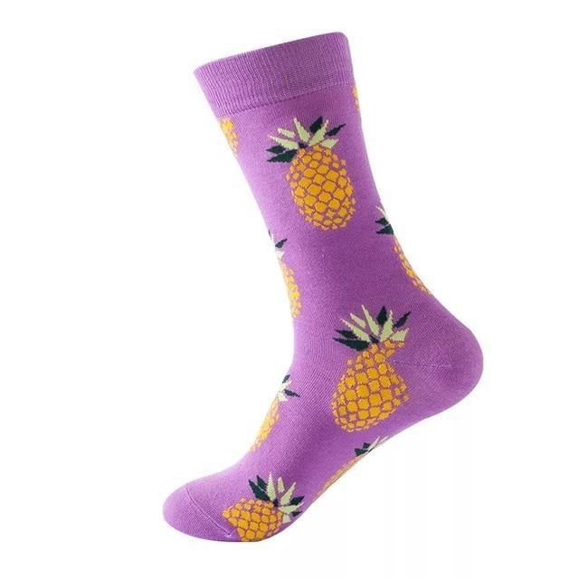 Pineapples Purple Crazy Socks - Crazy Sock Thursdays