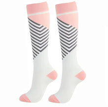 Lade das Bild in den Galerie-Viewer, Pink and White High Crazy Socks - Crazy Sock Thursdays
