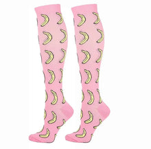 Load image into Gallery viewer, Pink Banana High Crazy Socks - Crazy Sock Thursdays
