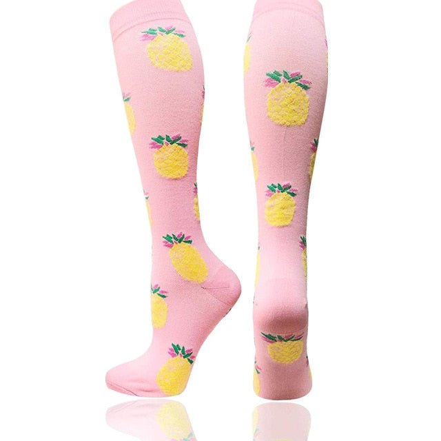 Pink Pineapple High Crazy Socks - Crazy Sock Thursdays