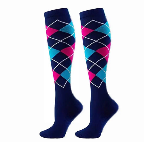 Plaid Pattern High Crazy Socks - Crazy Sock Thursdays