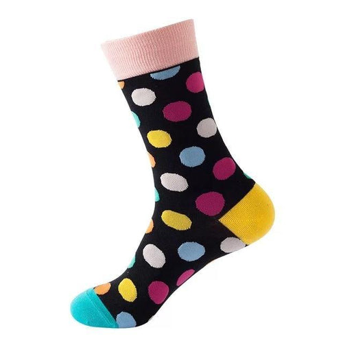 Polka Dot Black Crazy Socks - Crazy Sock Thursdays