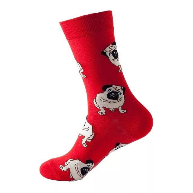 Pug Red Crazy Socks - Crazy Sock Thursdays