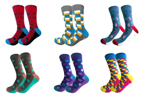 Random 6 Pair Premium Sock Set - Crazy Sock Thursdays
