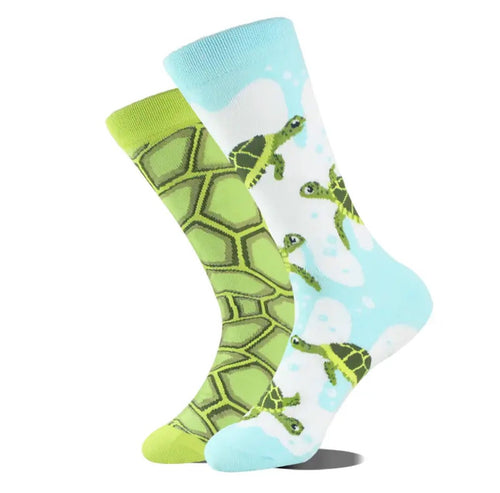 Sea Turtles Odd Paired Socks - Crazy Sock Thursdays