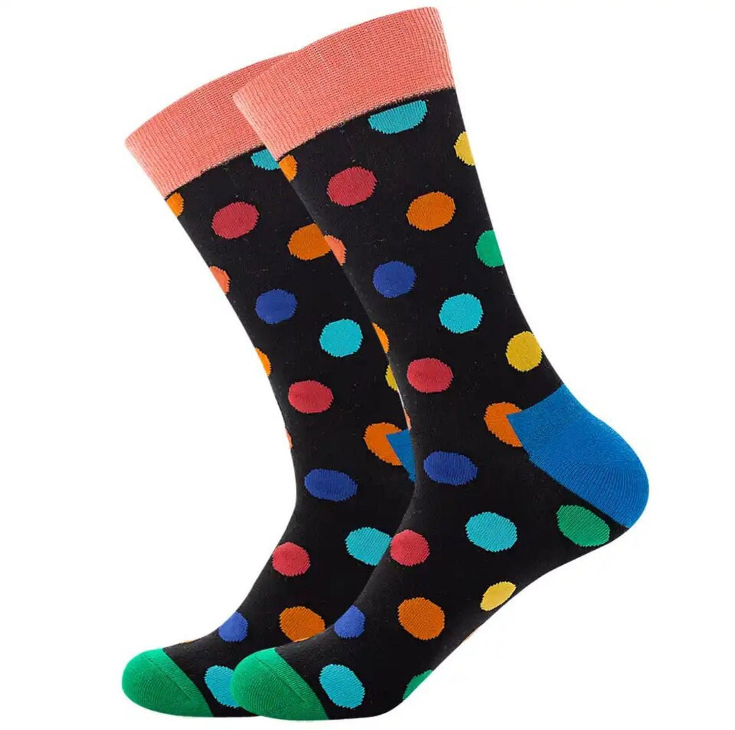 Sebastian Black and Salmon Crazy Socks - Crazy Sock Thursdays