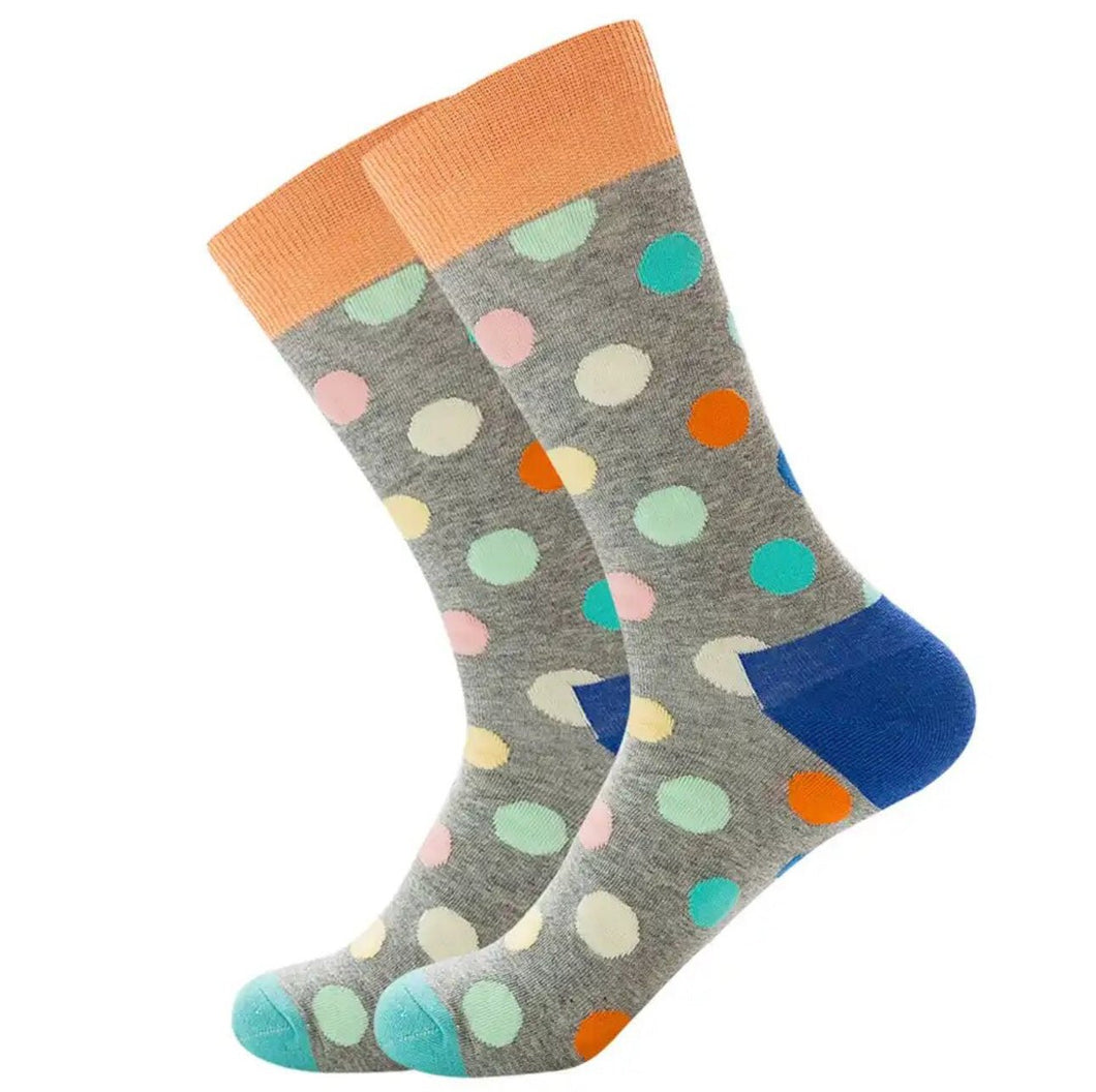 Sebastian Gray and Orange Crazy Socks - Crazy Sock Thursdays