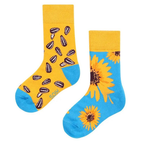 Sunflower Odd Paired Kids Crazy Socks - Crazy Sock Thursdays