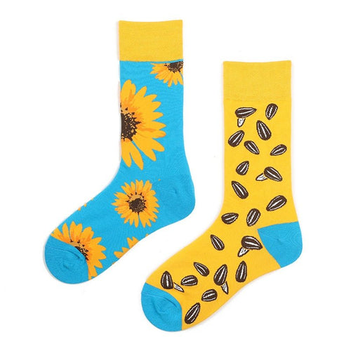 Sunflower Odd Paired Socks - Crazy Sock Thursdays