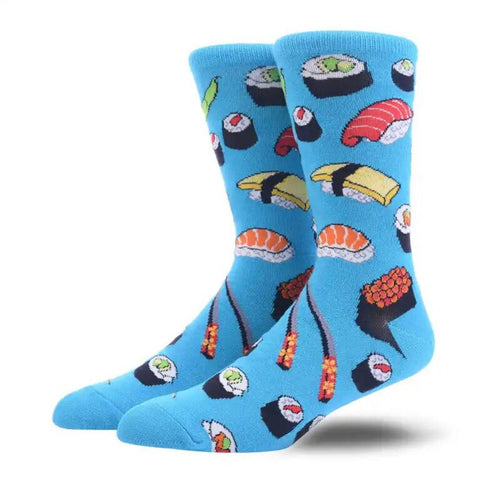 Sushi on Blue Crazy Socks - Crazy Sock Thursdays
