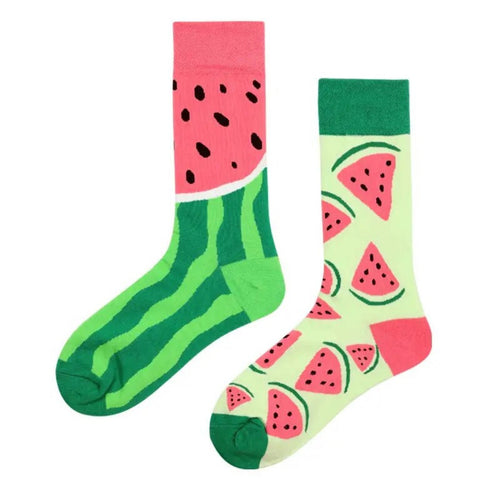 Watermelon Slice Odd Paired Crazy Socks - Crazy Sock Thursdays