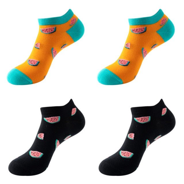 Watermelons Unisex Ankle Sock Set (4 Pairs) - Crazy Sock Thursdays