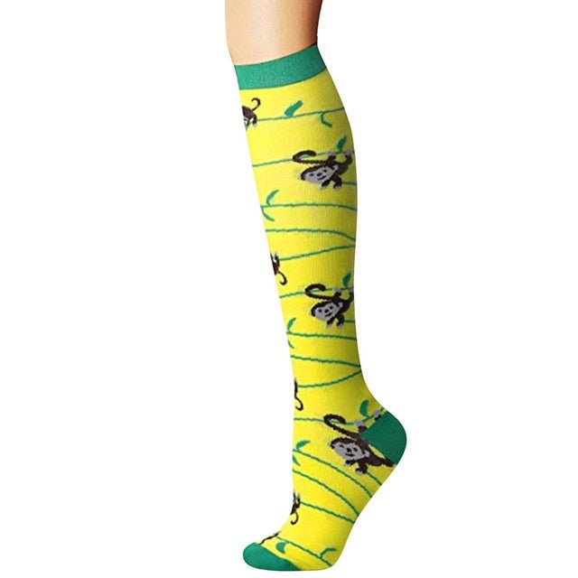 Yellow Monkey High Compression Socks - Crazy Sock Thursdays
